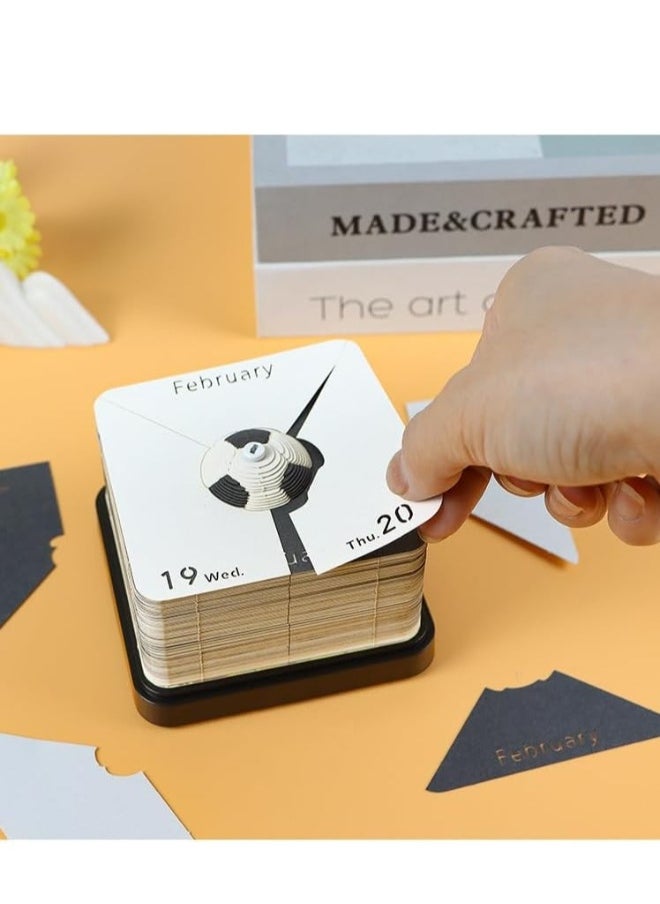 Generic - Paper Carving 2025 Calendar Notes 3D Three Dimensional Note Paper Football Model Display Creative Gift Unique Tearable Panoramic Design  for Home Office or School - Image 1