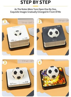 Generic Paper Carving 2025 Calendar Notes 3D Three Dimensional Note Paper Football Model Display Creative Gift Unique Tearable Panoramic Design  for Home Office or School  - Image 5