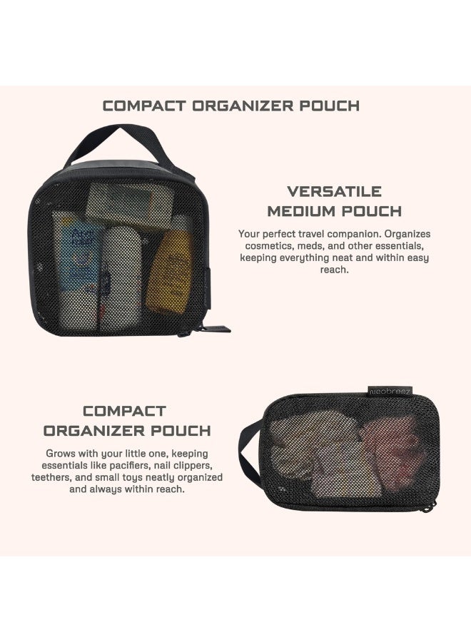 Neobreez 2-Pack Portable Mesh Baby Diaper Organizer Pouches  | Reusable,  Washable Storage Bags for Cosmetics, Toiletries, Baby Stuffs | Baby Travel Organizer Bag - Image 2