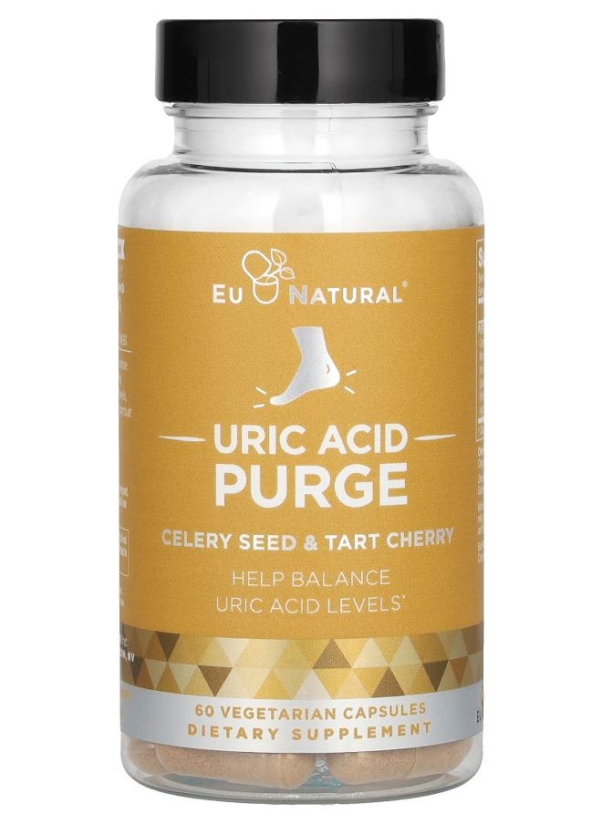 Eu Natural Uric Acid Purge Celery Seed & Tart Cherry 60 Vegetarian Capsules 
