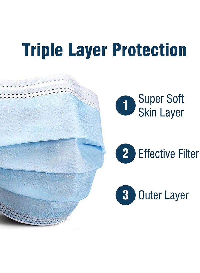 Dada DADA Individually Packaged 3 Layer Disposable Protective Face Mask, Premium Quality Face Mask with Elastic Ear Loop. Specially Designed for Kids (50pcs Individually Wrapped/ box) (Standard Blue)  - Image 4