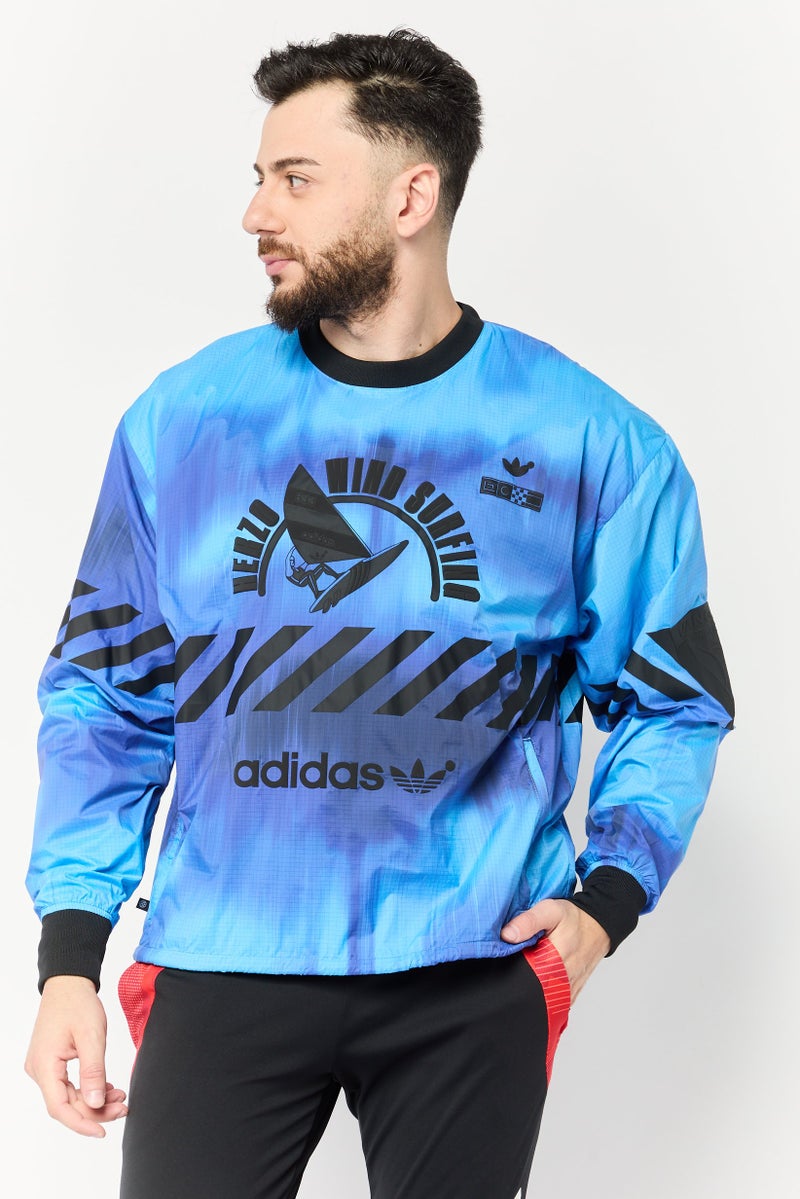 adidas Originals Men Sportswear Fit Brand Logo Long Sleeves Outdoor Sweatshirt, Multicolor  - Image 1