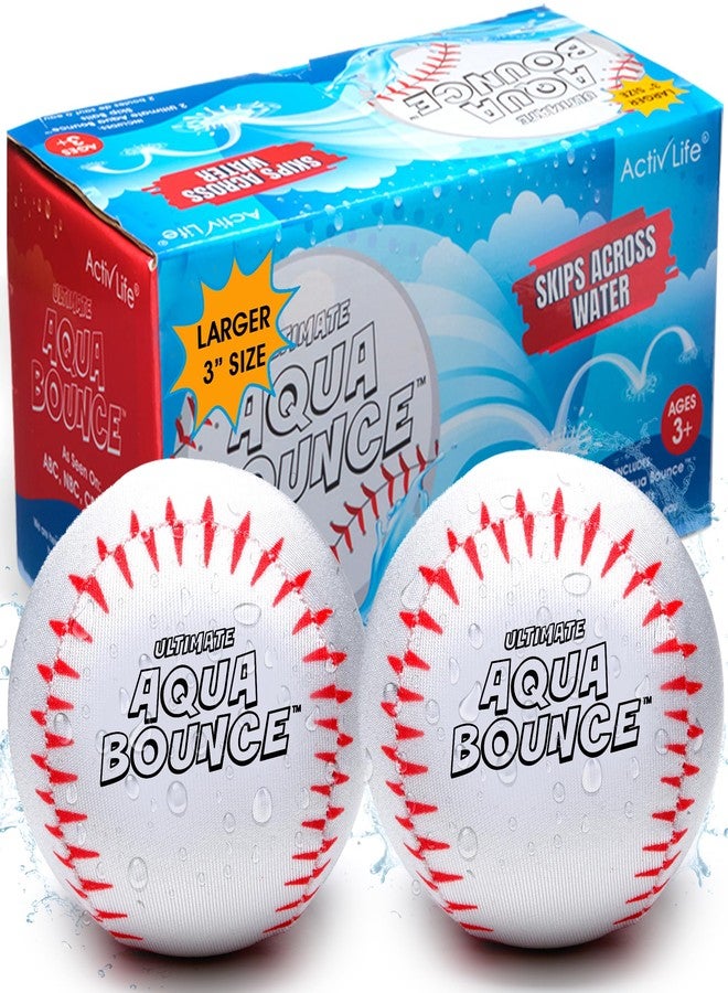 Activ Life Ultimate Larger 3” Size Skip Balls (Baseball) Beach Pool Toys for Kids Ages 8-12 Year Old Boys Girls Summer Gifts for Teens Family Fun Water Games Adult Men Women Best Birthday Present - Image 1