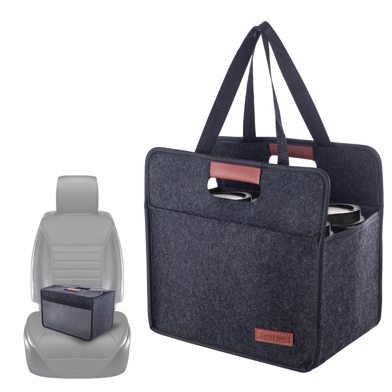 Foyego 6 Cup Drink Carrier with Handle Reusable Insulated Drink Caddy Drink Holder for Car Folding Portable Coffee Cup Holder Bag for Travel and Delivery - Image 2
