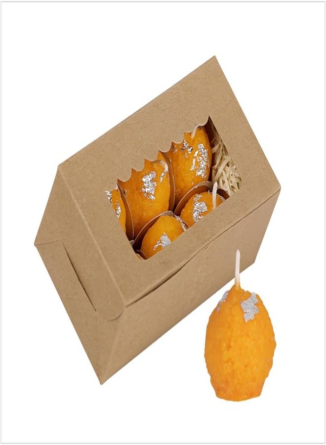 HDC Home Decor Candles Premium Ladoo Candle || Hand Poured || Motichur Laddoo Candles || Decorative Candle 100% Paraffin Wax || Set of 6 - Unscented - Image 3