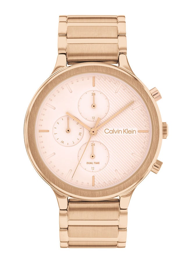 CALVIN KLEIN ساعة يد نسائية أنالوج دائرية الشكل باللون الذهبي 25200241 40 ملم  - Image 1