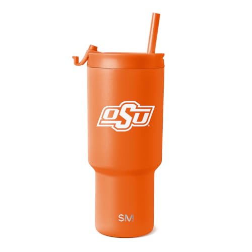Simple Modern Officially Licensed Collegiate Oklahoma State Cowboys 30 oz Tumbler with Flip Lid and Straws Gifts for Men Insulated Cup Stainless Steel Trek Collection Oklahoma State University - Image 1