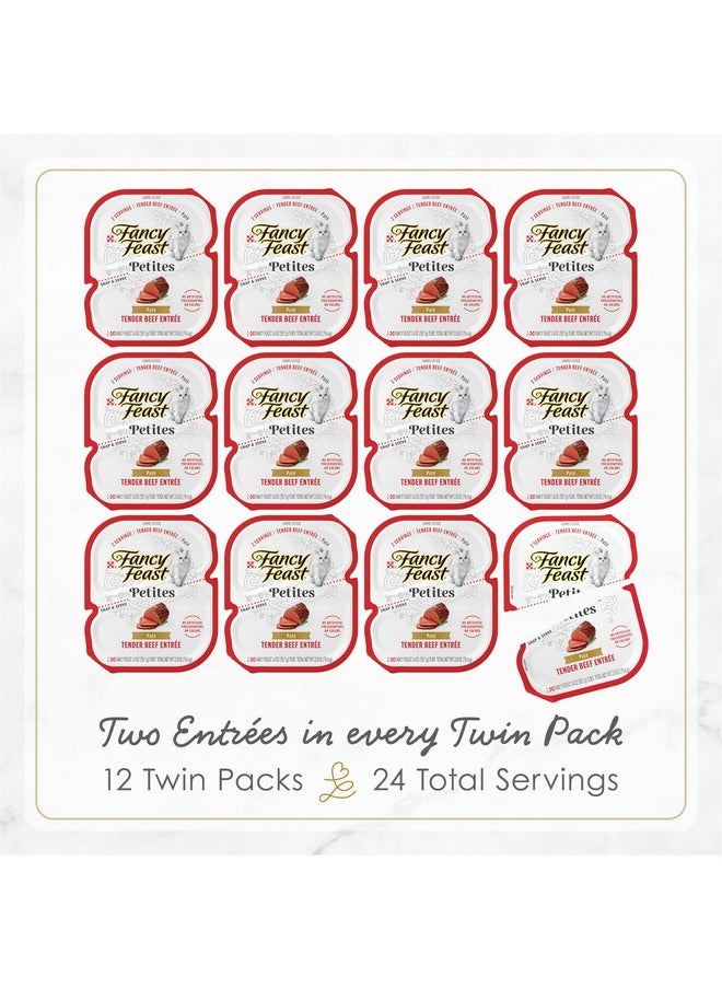 Fancy Feast - Y Feast Gourmet Pate Wet Cat Food, Petites Tender Beef Entree  (Pack Of 12) 2.8 Oz. Tubs - Image 1