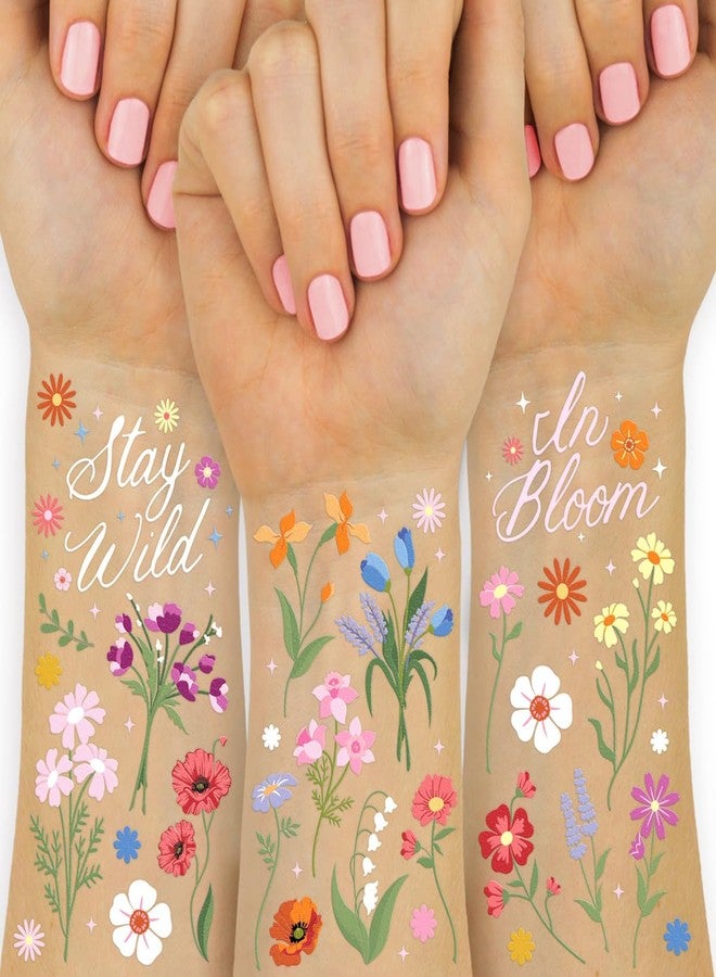 xo, Fetti Wildflower Garden Temporary Tattoos - 82 designs | Pastel Florals, Spring, Garden Party, Bridal Shower, Birthday Favors, Easter, Girly - Image 1