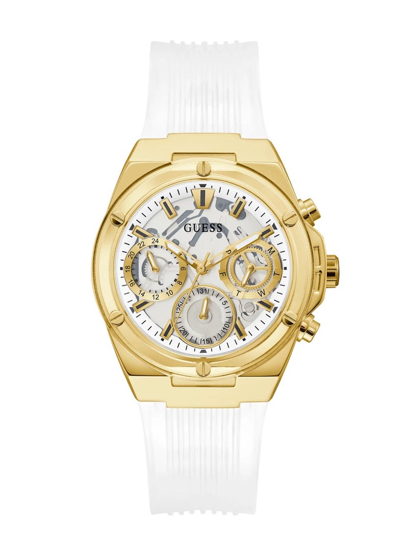 GUESS Ladies Athena Analog Gold Tone Case Quartz Watch GW0409L2 - 39mm - Image 1