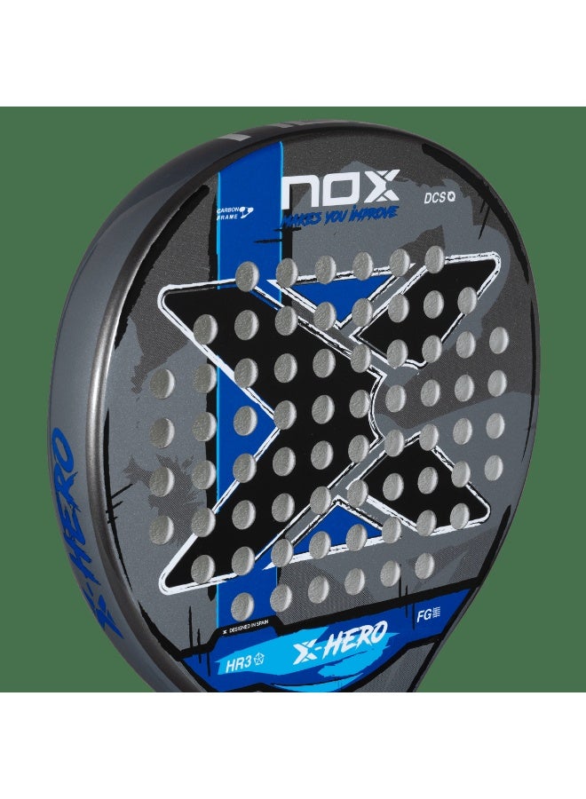 NOX X-Hero Padel Racket – 4” Grip, Lightweight Round Shape, Soft Feel Control for Beginners & Intermediate Players, Blue - Image 5