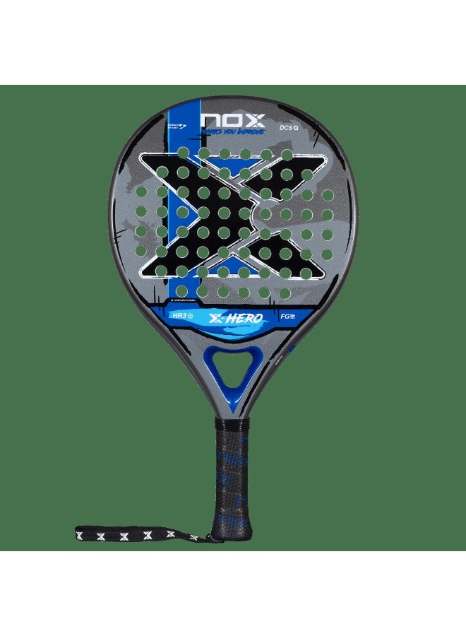 NOX X-Hero Padel Racket – 4” Grip, Lightweight Round Shape, Soft Feel Control for Beginners & Intermediate Players, Blue - Image 2