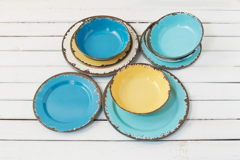 Fox Run Melamine Dinnerware Set, Multicolor, 12 Piece - Image 4