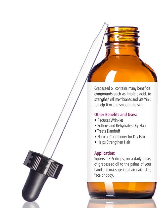 Renewalize Organic Grapeseed Oil Antiaging Moisturizer Facial Cleanser In 4 Oz Glass Bottle | Unrefined Cold Pressed Grape Seed Oil | Essential To Reduce Skin Wrinkles And Stretch Marks - Image 3