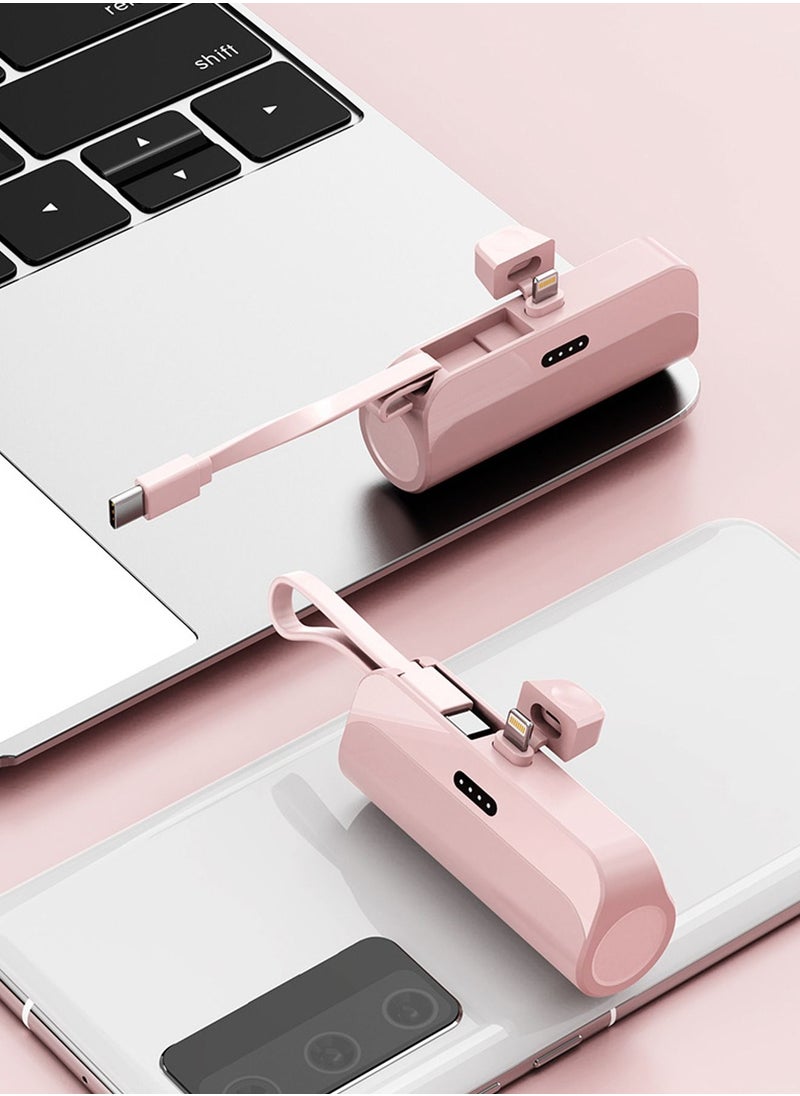 Generic - Travel 10W Small Portable Charger iPhone with Built-in Lightning Cable 5000mAh Power Bank Fast Charging for iPhone 14/13/13 Pro/12/12 Pro/11/XR/XS/X/8/7/6 Also Support Type-c Fast Charging - Image 1