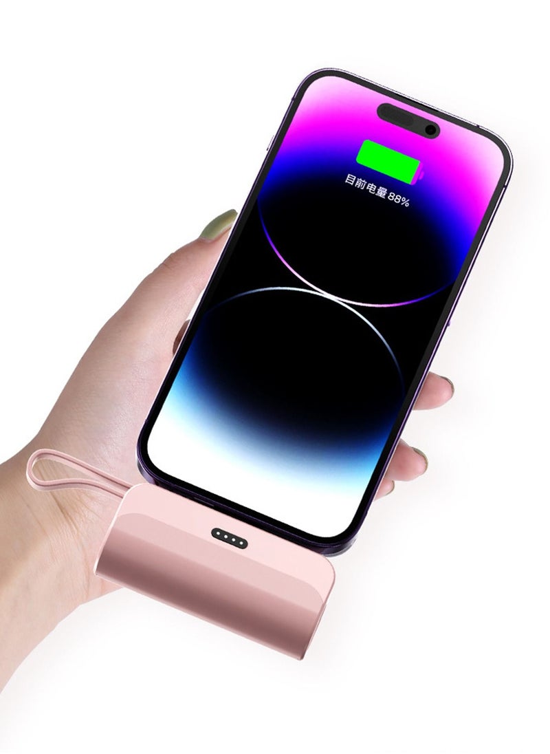 Generic - Travel 10W Small Portable Charger iPhone with Built-in Lightning Cable 5000mAh Power Bank Fast Charging for iPhone 14/13/13 Pro/12/12 Pro/11/XR/XS/X/8/7/6 Also Support Type-c Fast Charging - Image 1