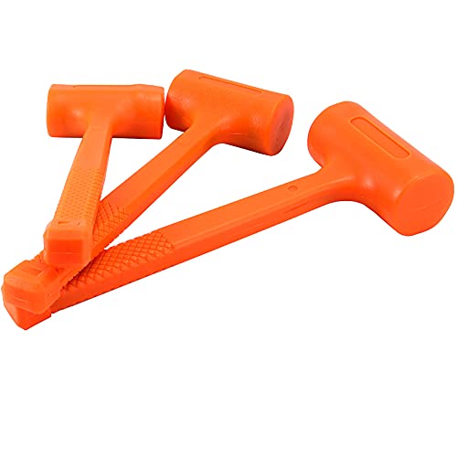 JAPCHET 3Piece Dead Blow Hammer Set, 1lb/16oz, 2lb/32oz, 3lb/48oz Dead Blow Hammer Unibody Molded, Unicast Deadblow Mallet with Checkered Grip - Image 5