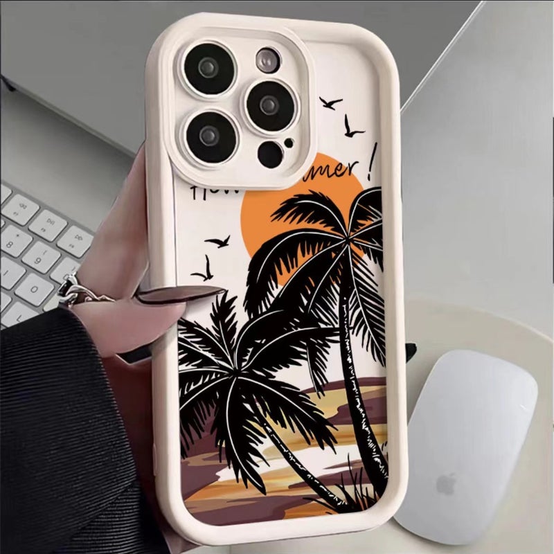 حافظة هاتف جوز الهند عند الغروب 14Promax عصرية Iphone13Pro مشهورة على الإنترنت 1211 غير لامعة 78P/X مضادة لبصمات الأصابع - Image 3