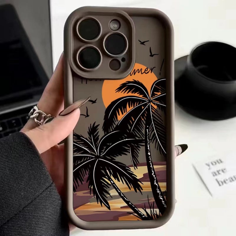 حافظة هاتف جوز الهند عند الغروب 14Promax عصرية Iphone13Pro مشهورة على الإنترنت 1211 غير لامعة 78P/X مضادة لبصمات الأصابع - Image 2