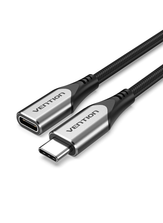فينشن كابل تمديد USB-C 3.1 مضفر من القطن من VENTION باللون الرمادي، رقم الموديل TABHD - Image 1