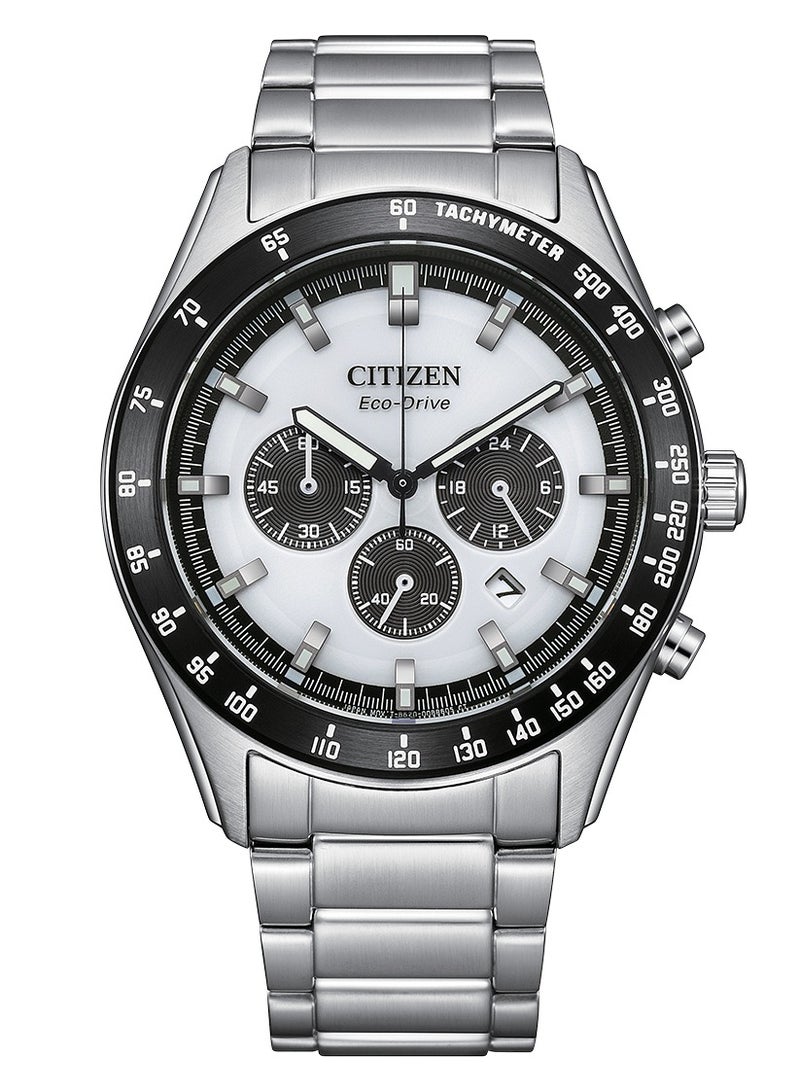 CITIZEN Promaster Sky Chrono Mens Watch CA4674-58A – Pearl White Dial with Luminous Markings, Slide-Rule Bezel, 43mm, Eco-Drive, Chronograph, Sapphire Crystal, 100M WR - Image 5