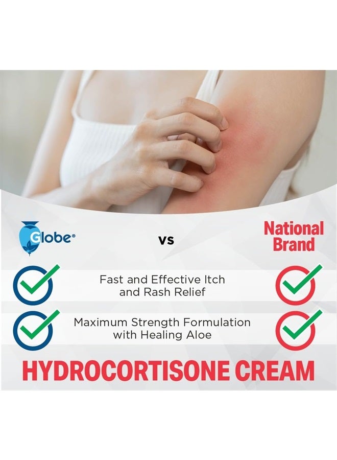 Globe (Box 25 Hydrocortisone 1% Maximum Strength Cream, (0.9g Packet) Anti-Itch Cream for Redness, Swelling, Itching, Rash, Bug Bites, Eczema, More - Image 3