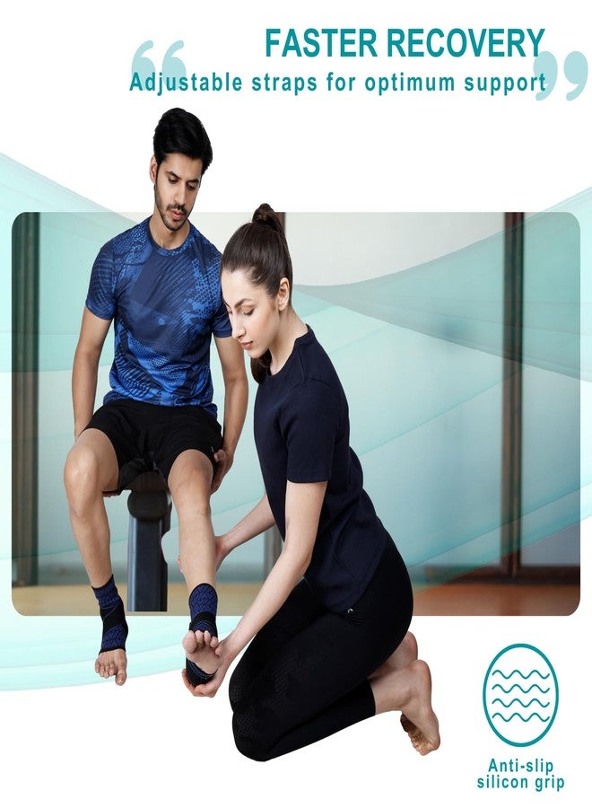 DR. FITZY Dr Fitzy Neuro Ankle Binder Cap for Pain Relief, 3d Compression Neuropathy Socks with Ankle Belt Band, Ortho Leg Ankle Support for Men and Women, Orthopedic Foot Sleeve Brace with Anti Slip Grip (Blue, One Size) - Image 3