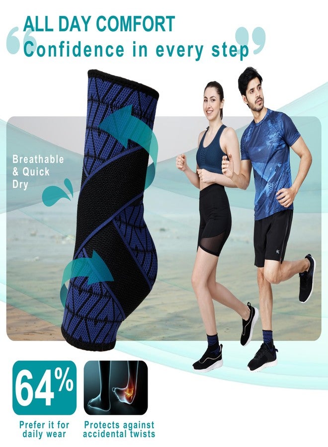 DR. FITZY Dr Fitzy Neuro Ankle Binder Cap for Pain Relief, 3d Compression Neuropathy Socks with Ankle Belt Band, Ortho Leg Ankle Support for Men and Women, Orthopedic Foot Sleeve Brace with Anti Slip Grip (Blue, One Size) - Image 4