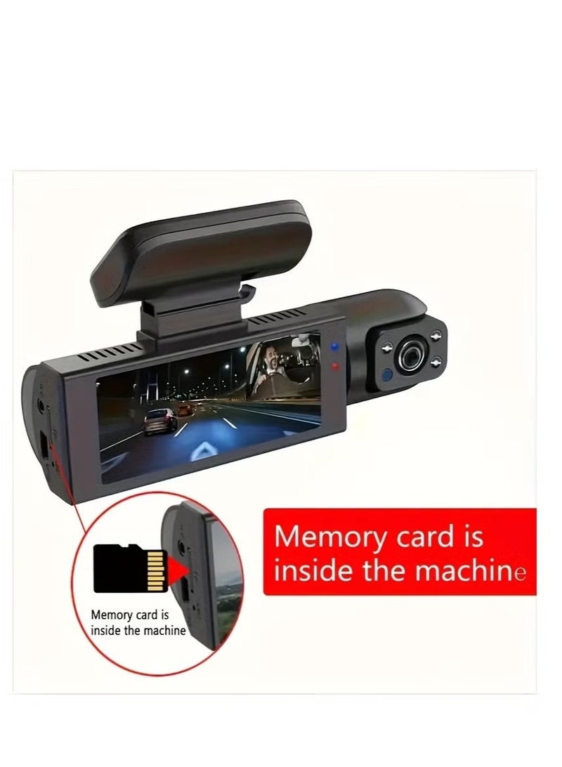 كوكونات 1080P كاميرا مزدوجة، كاميرا داش للسيارات، من الأمام والداخل، كاميرا سيارة مع رؤية ليلية بالأشعة تحت الحمراء، تسجيل حلقي، كاميرا فيديو سيارة بزاوية عريضة مع 3.16 بوصة شاشة IPS، عدسة مزدوجة لوحة أجهزة قياس السيارة كاميرا فيديو - Image 5