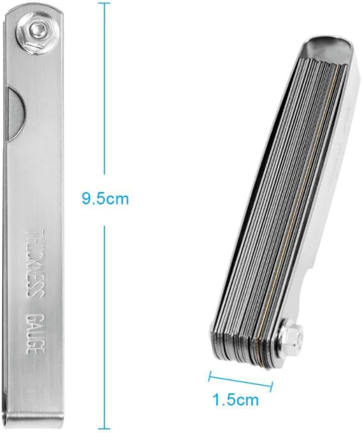 Bukela Stainless Steel Blades Feeler Gauge Dual Marked Metric and Imperial Gap Gauge,32 Pieces of Different Thickness Detection Sheets - Image 2