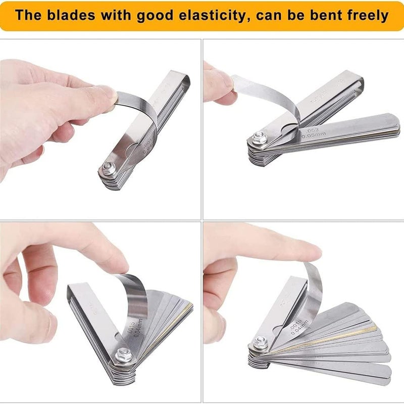 Bukela Stainless Steel Blades Feeler Gauge Dual Marked Metric and Imperial Gap Gauge,32 Pieces of Different Thickness Detection Sheets - Image 4