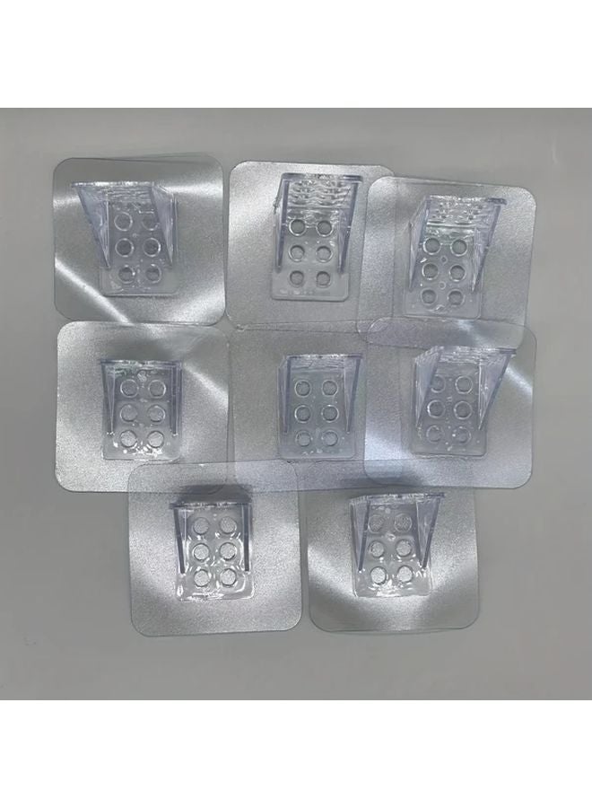 8 قطع من حوامل الأرفف اللاصقة القوية بدون حفر لتخزين خزائن المطبخ - Image 1