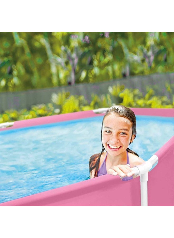 انتكس حوض سباحة بإطار معدني باللون الوردي - Image 4