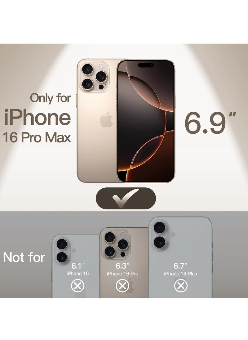 Ultra-Slim 0.35mm Case for iPhone 16 Pro Max (6.9 Inch) – Lightweight Matte Finish, Full Camera Lens Protection, Minimalist Hard Cover (Desert Titanium)