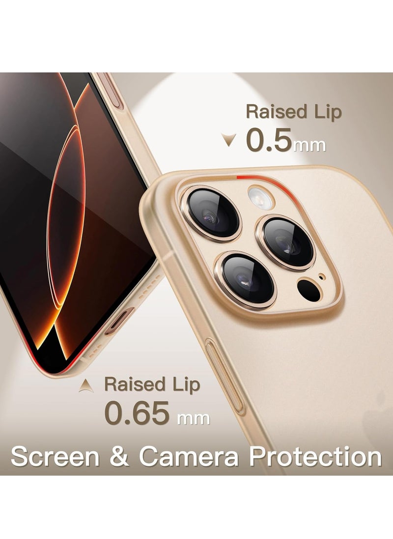 Ultra-Slim 0.35mm Case for iPhone 16 Pro Max (6.9 Inch) – Lightweight Matte Finish, Full Camera Lens Protection, Minimalist Hard Cover (Desert Titanium)