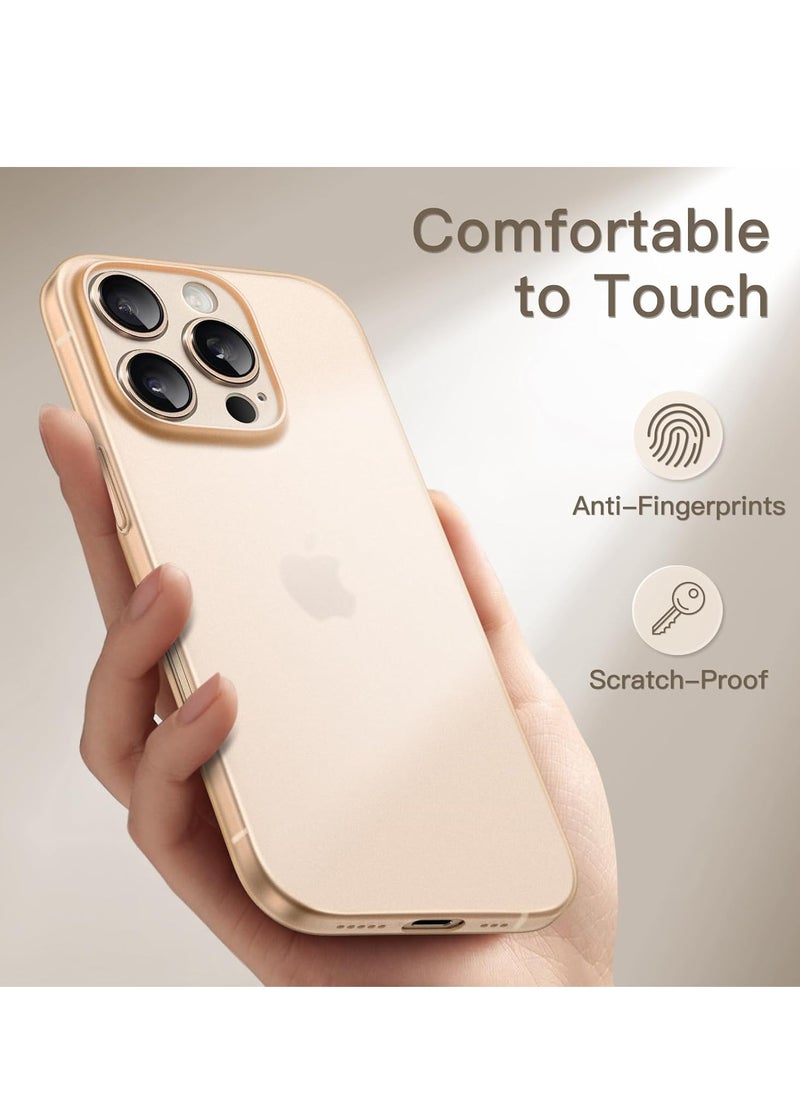 Ultra-Slim 0.35mm Case for iPhone 16 Pro Max (6.9 Inch) – Lightweight Matte Finish, Full Camera Lens Protection, Minimalist Hard Cover (Desert Titanium)
