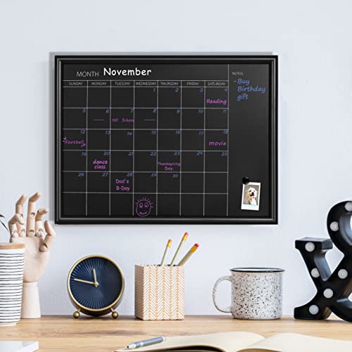 TORASO Calendar Chalkboard, Small Magnetic Surface Black Wood Frame Chalk Board for Planning/School Timetable/Memo,11.8 x 15.7 inches, Hanging Board for Office, School and Home(YLHB-BK-3040) - Image 5