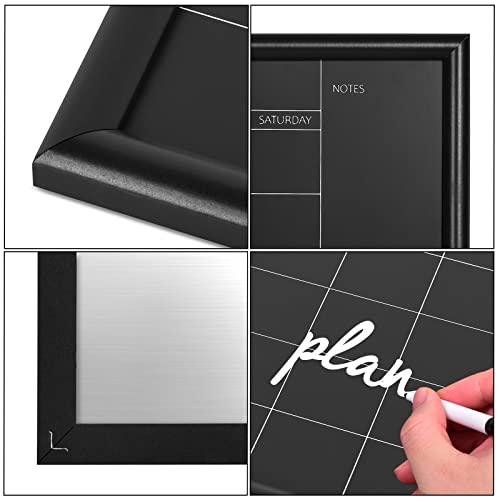 TORASO Calendar Chalkboard, Small Magnetic Surface Black Wood Frame Chalk Board for Planning/School Timetable/Memo,11.8 x 15.7 inches, Hanging Board for Office, School and Home(YLHB-BK-3040) - Image 3