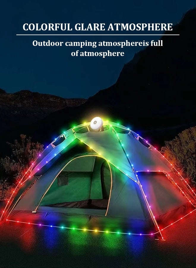 10M LED camping light string with application control function, rechargeable, multi-color and waterproof, suitable for outdoor tents and garden party decorations. - Image 4