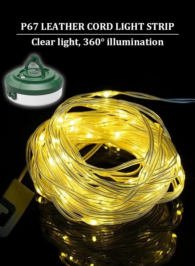 10M LED camping light string with application control function, rechargeable, multi-color and waterproof, suitable for outdoor tents and garden party decorations. - Image 2