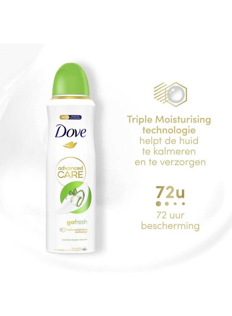 Dove Advanced Care Women Antiperspirant Deodorant Spray Go Fresh Triple Moisturizing Forumla With Pro Ceramide Serum -150 Ml - Image 2
