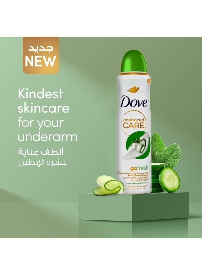 Dove Deodorant Spray Advanced Care Women's Go Fresh with Triple Moisturizing Formula and Pro-Ceramide Serum, 150 ml (Packaging may vary) - Image 3