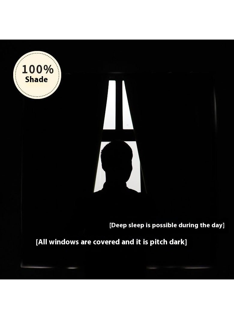 ستائر تعتيم خضراء مع شريط لاصق ذاتي، تركيب سهل بدون حفر، عزل حراري وحجب لأشعة الشمس لغرفة النوم وغرفة المعيشة، 140×120 سم - Image 2