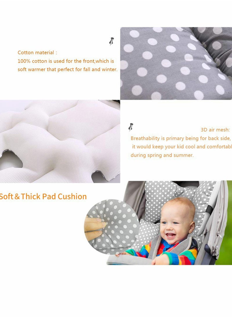 SYOSI Baby Car Seat Cushion for Stroller and High Chair Liner Mat Universal Child Safety Double Sides Use (Gray Point)  - Image 5
