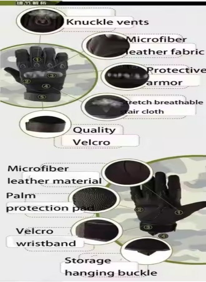 DUNISO - Tactical gloves, training and fitness long finger gloves, wear resistant and non slip, suitable for cycling, outdoor exercise, hiking, hunting, XL - Image 1