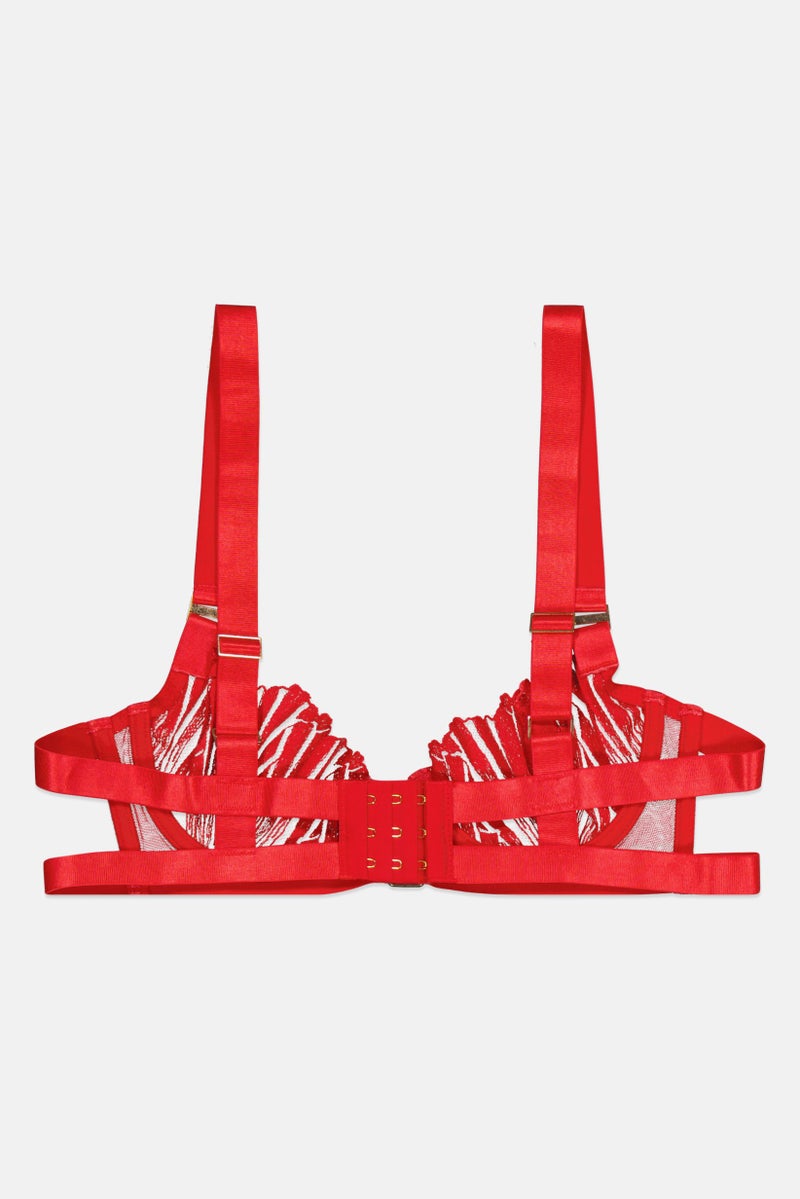 BLUEBELLA Women Textured Non Padded Wired Bra, Red - Image 2