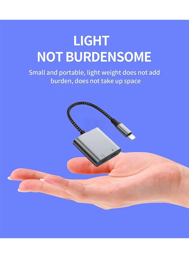 أوشن محول شاحن وسماعة رأس 3.5 ملم - شاحن مزدوج ومقابس سماعات للآيفون، شحن سريع ونقل صوت، متوافق مع جميع أجهزة آبل ذات شاحن لايتنينج. - Image 2