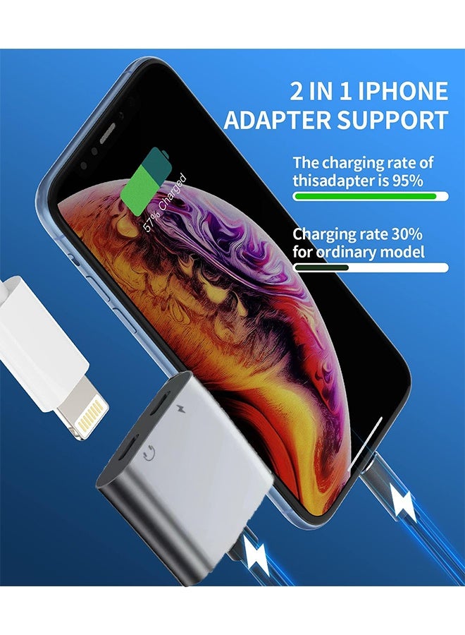 أوشن محول شاحن وسماعة رأس 3.5 ملم - شاحن مزدوج ومقابس سماعات للآيفون، شحن سريع ونقل صوت، متوافق مع جميع أجهزة آبل ذات شاحن لايتنينج. - Image 5