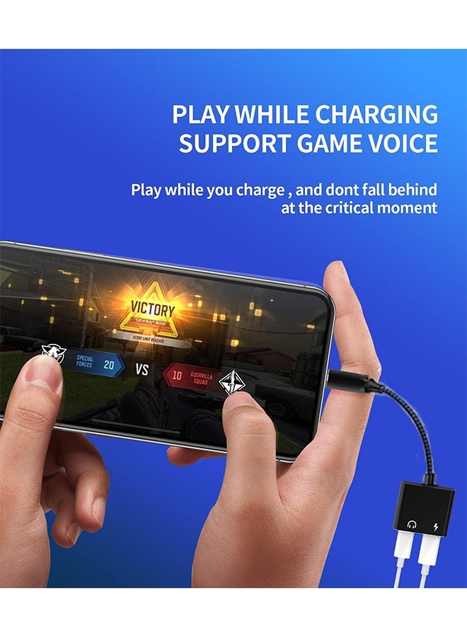 أوشن محول شاحن وسماعة رأس 3.5 ملم - شاحن مزدوج ومقابس سماعات للآيفون، شحن سريع ونقل صوت، متوافق مع جميع أجهزة آبل ذات شاحن لايتنينج. - Image 4