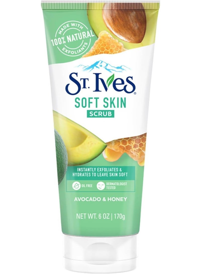 Soft Skin Avocado And Honey Scrub 170 g Exfoliating Face Scrub Smooth Soft Glowing Skin Care